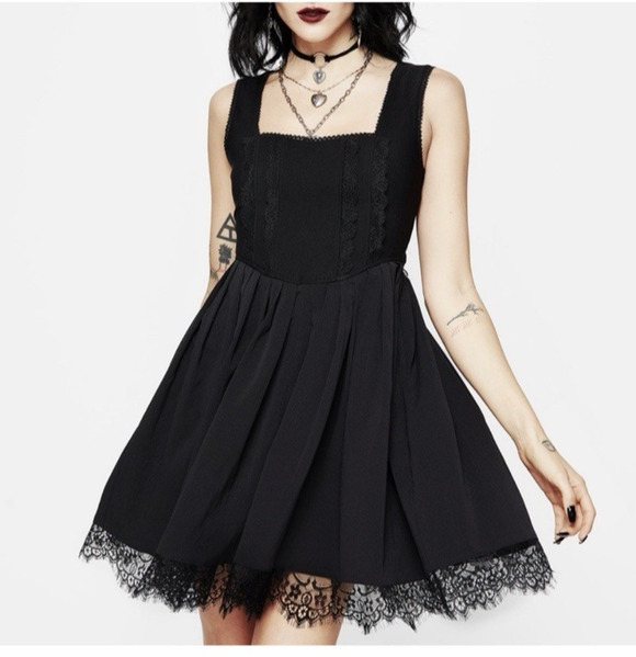 Disturbia Dresses & Skirts - Disturbia Corset Mini Dress Size 12 Black Lace Up Back Goth Fairy Steampunk